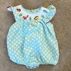 Little mermaid embroidered bubble onesie. Super cute! Worn once